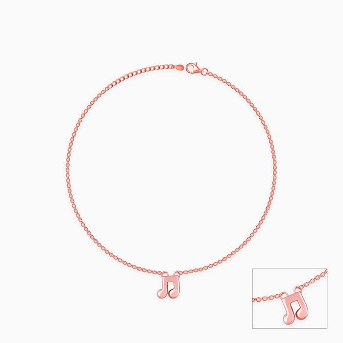Rose Gold Musical Note Anklet