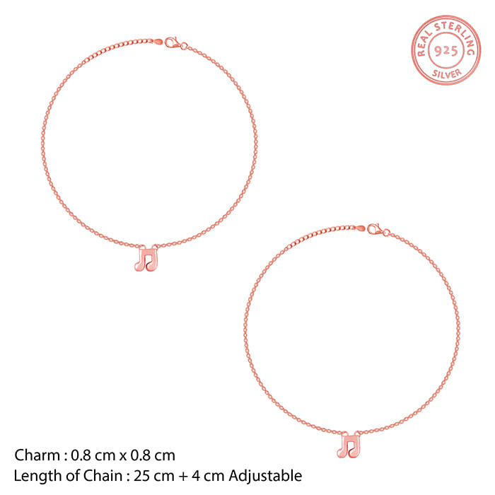 Rose Gold Musical Note Anklet