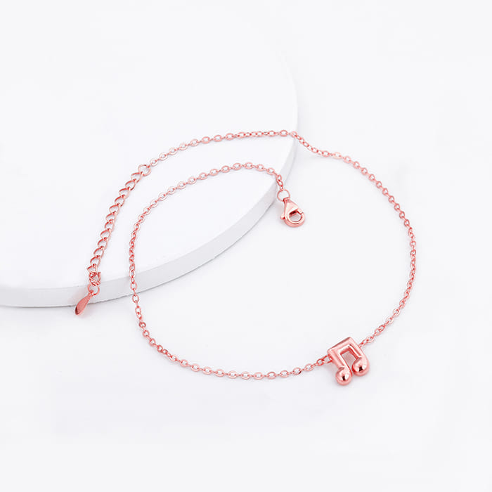Rose Gold Musical Note Anklet