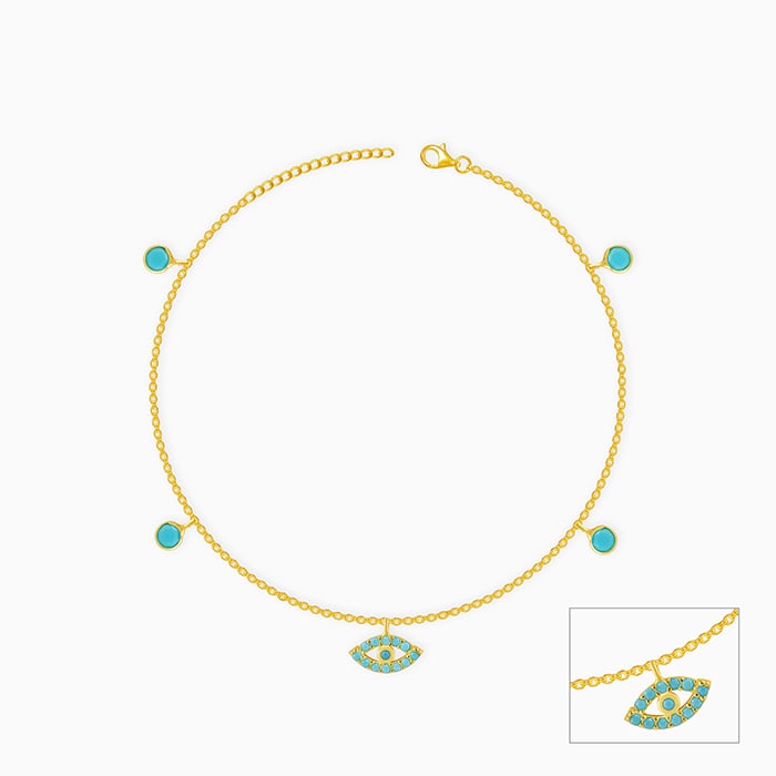 Golden Charming Evil Eye Anklet