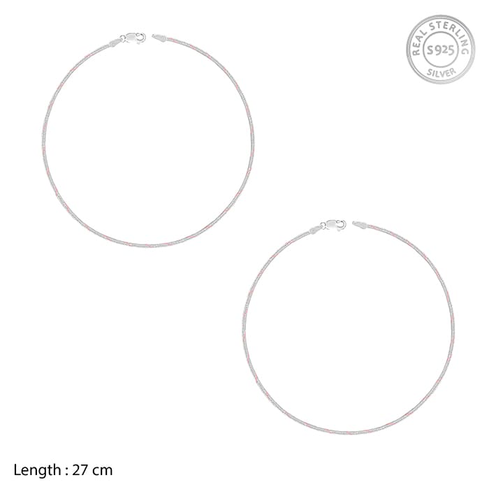 Rose Gold and Silver Snake Chain Anklet