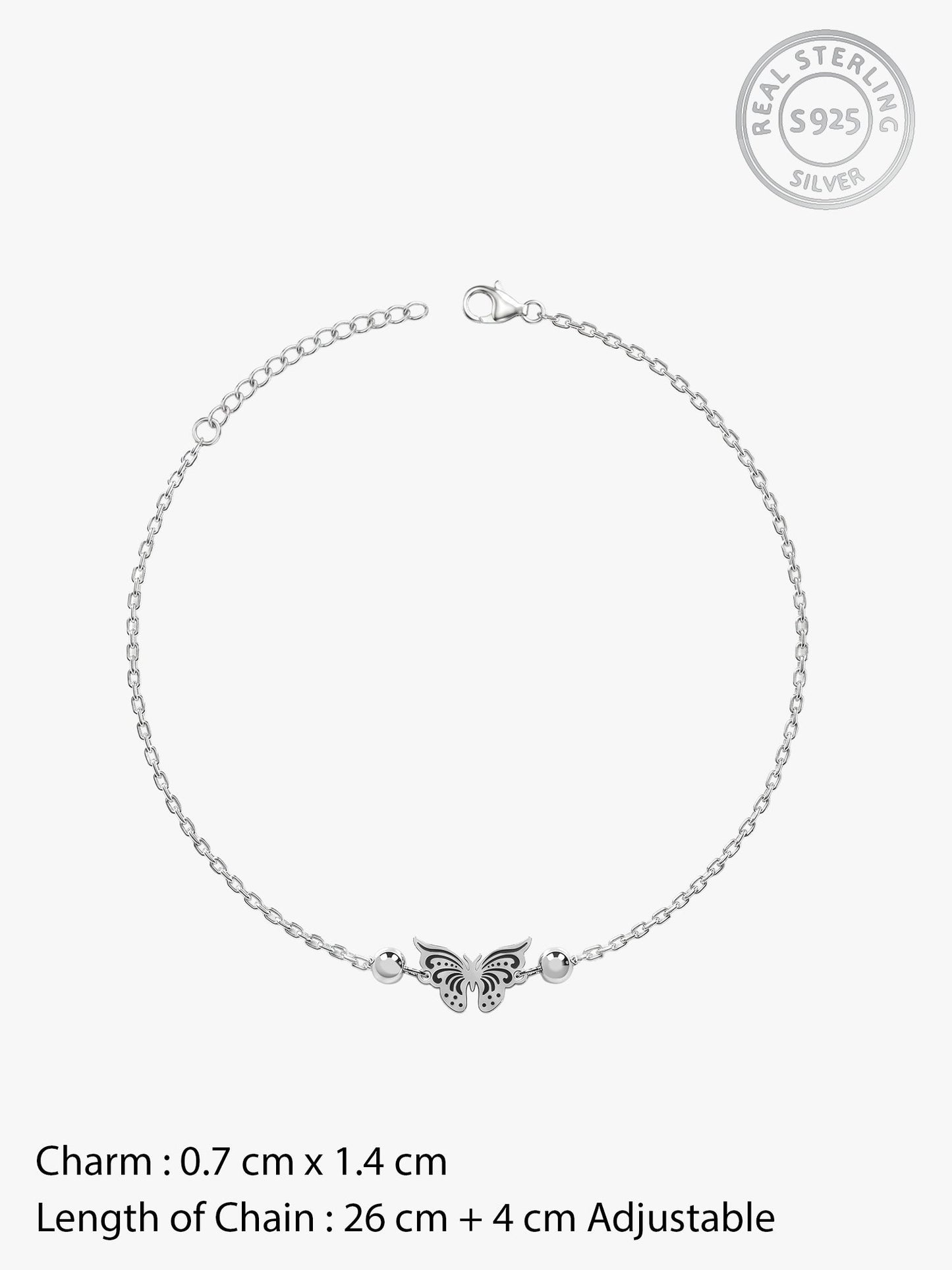 Silver Gypsy Butterfly Anklet