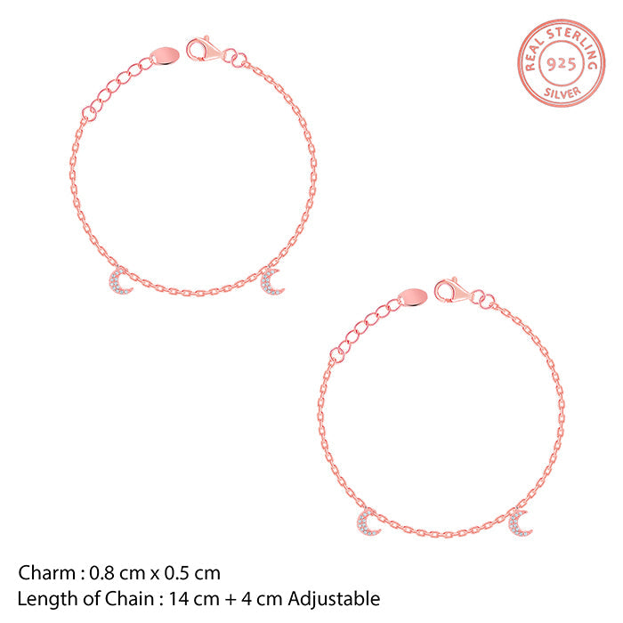 Rose Gold Crescent Kids Anklet (1-5 Years)