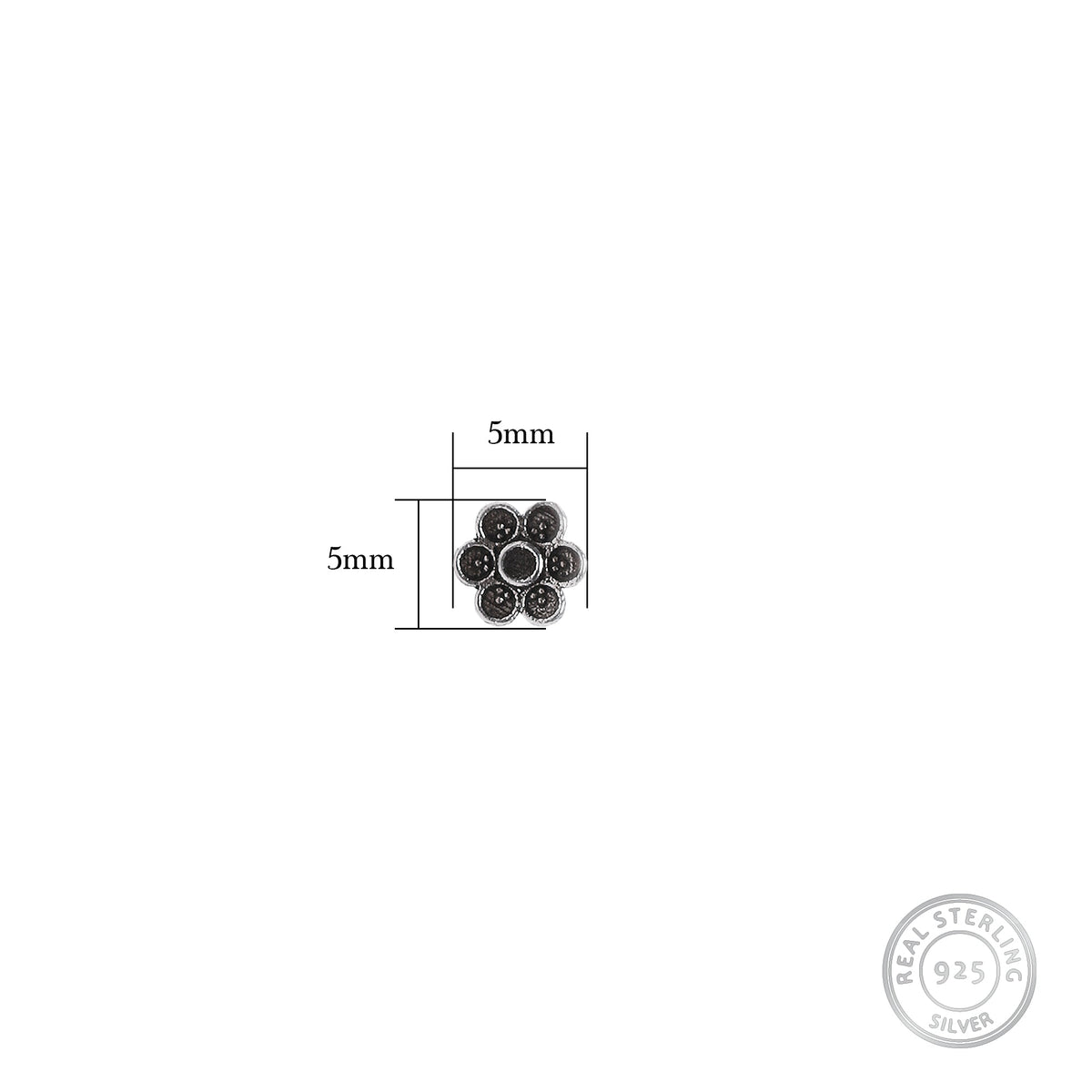 Oxidised Silver Floral Nose Pin
