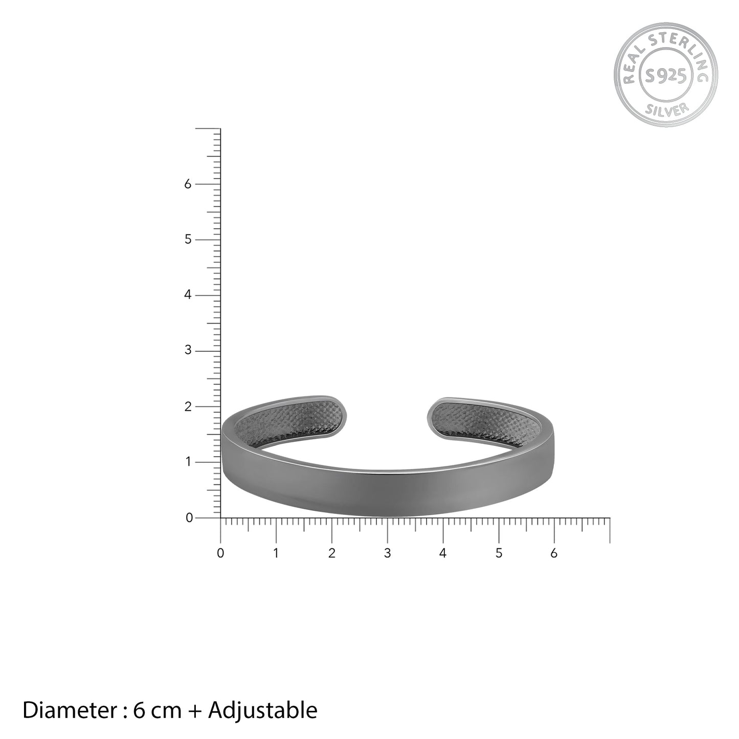 Black Rhodium Gladiator Half Kada For Him