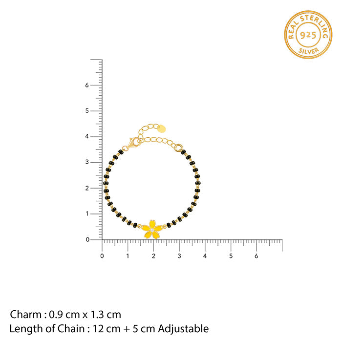 Golden Yellow Flower Kids Bracelet (0-2 years)