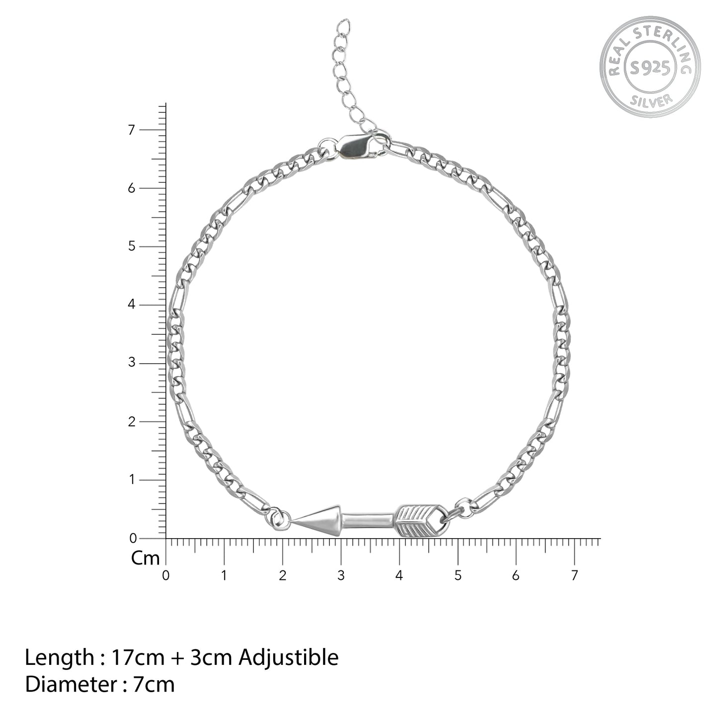 Silver Arrow Bracelet For Him