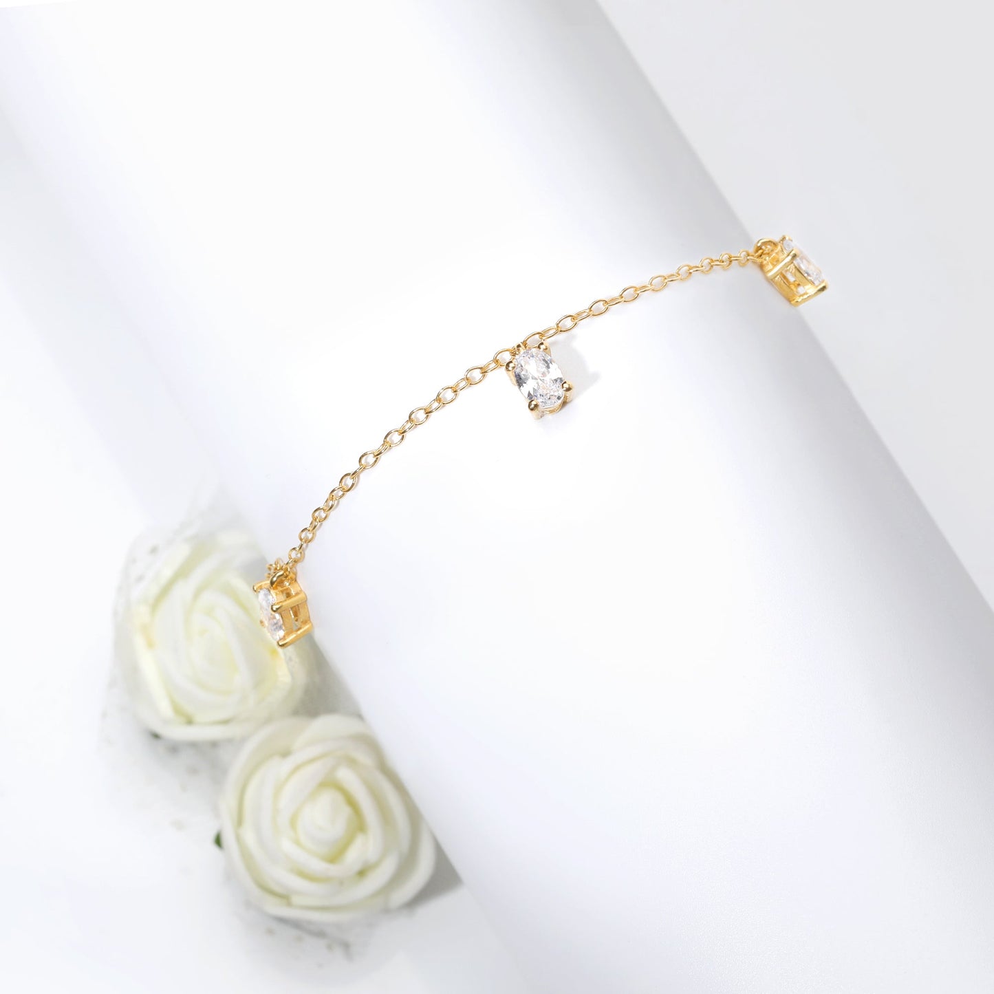 Golden Zircon Charm Bracelet