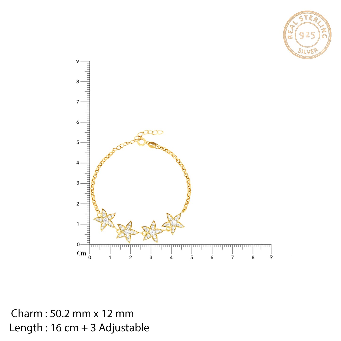 Golden Dancing Stars Bracelet