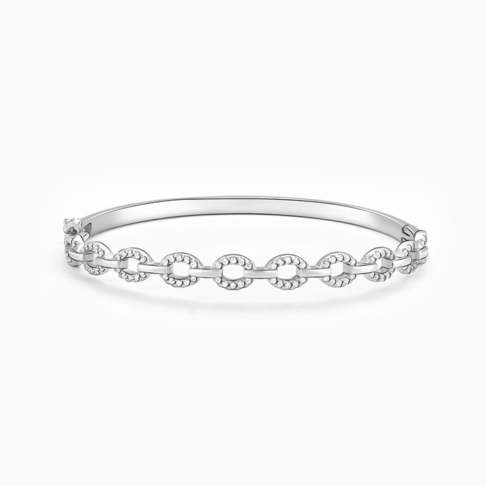 Silver Zircon Whirl Bracelet