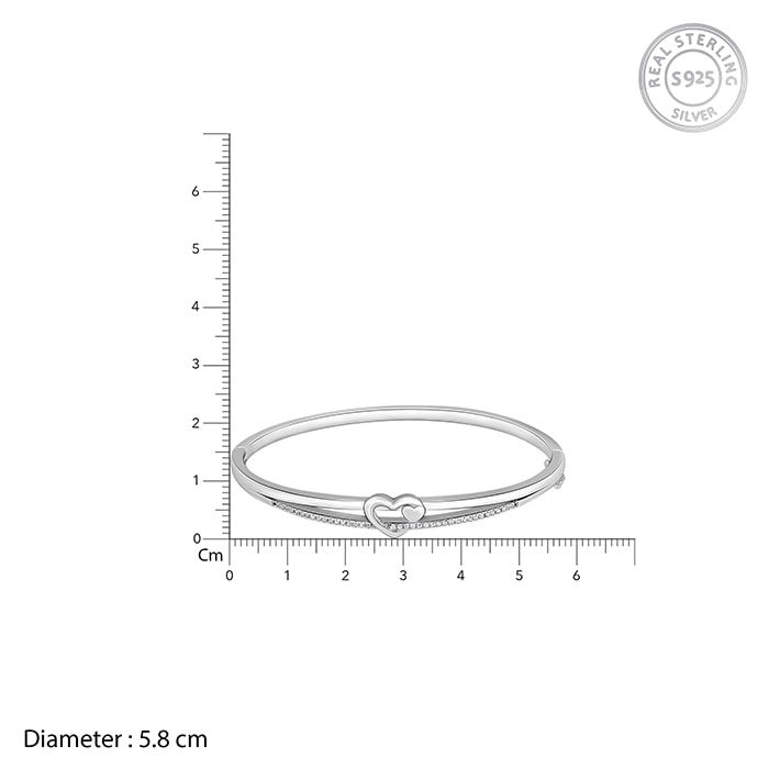 Silver Minimal Heart Bracelet