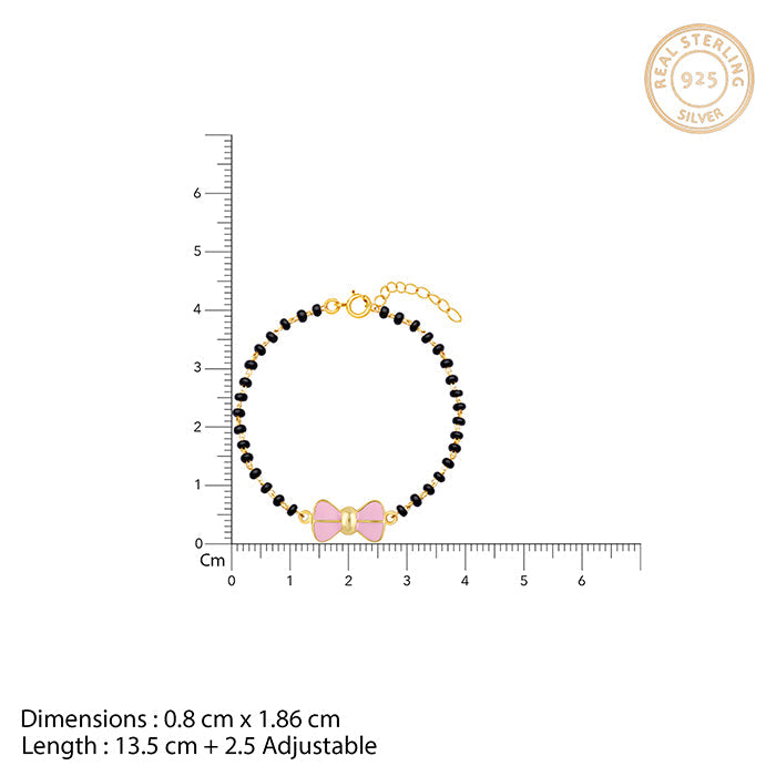 Golden Pink Bow Infant Bracelet (0-18 months)