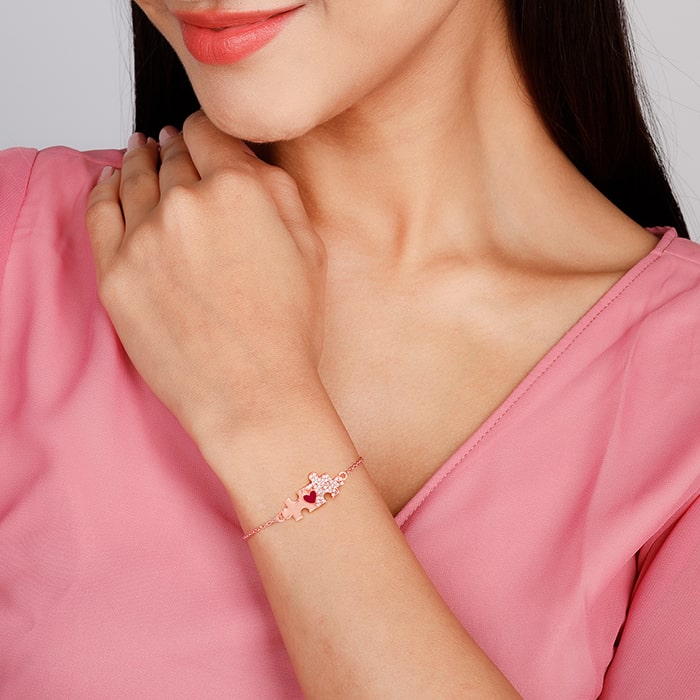 Rose Gold You Complete Me Bracelet