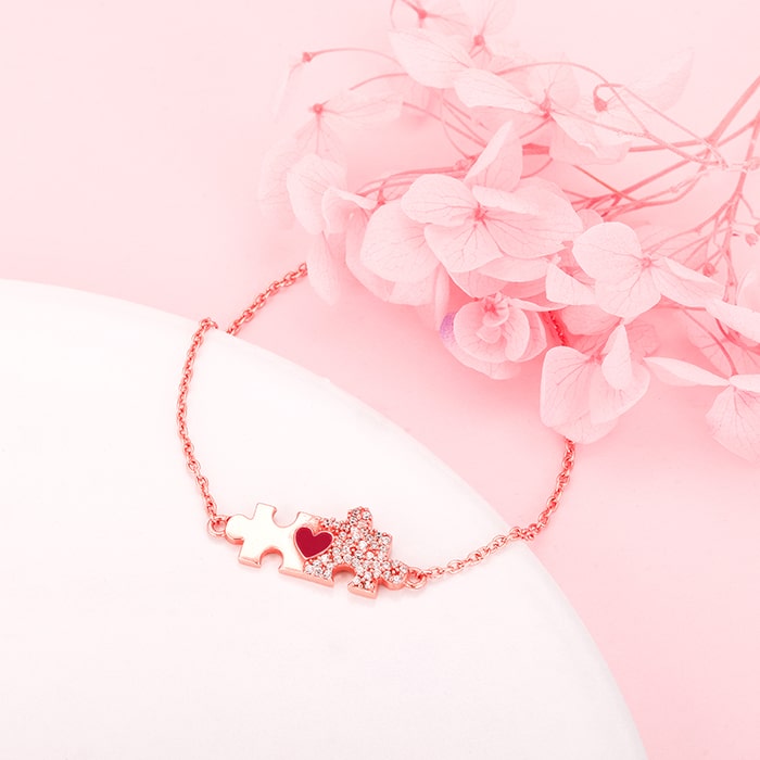 Rose Gold You Complete Me Bracelet