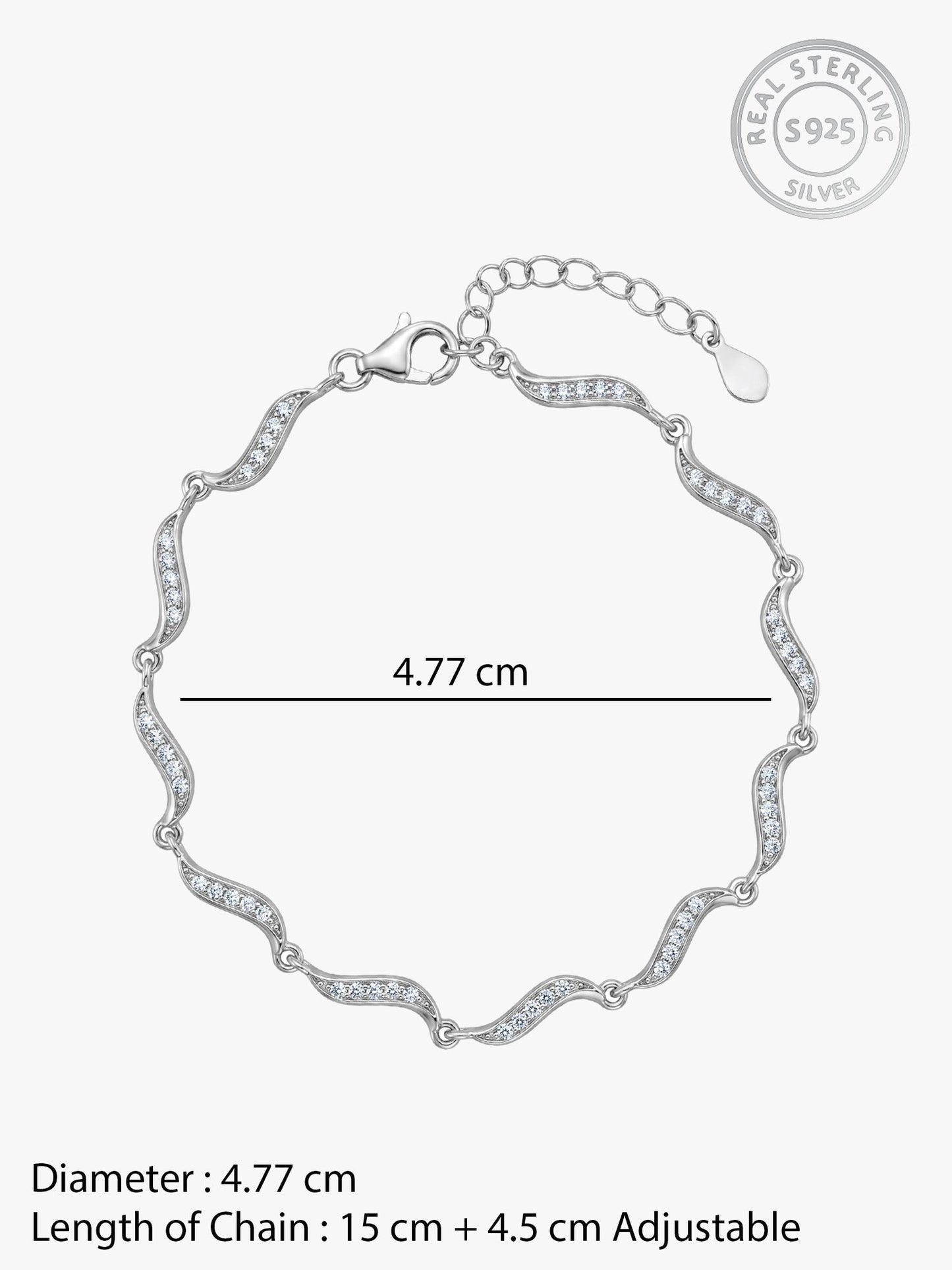 Kriti Sanon Silver Graceful Waves Bracelet