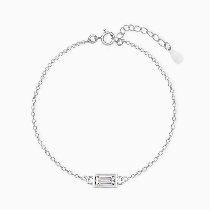 Silver Treasure Box Of Memories Baguette Bracelet