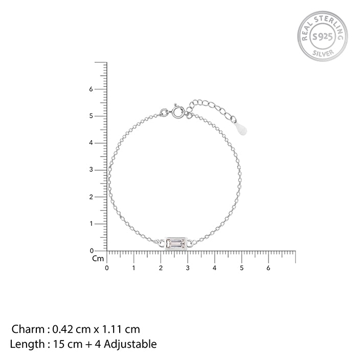 Silver Treasure Box Of Memories Baguette Bracelet