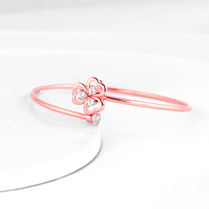 Rose Gold Three Leaf Clover Bracelet