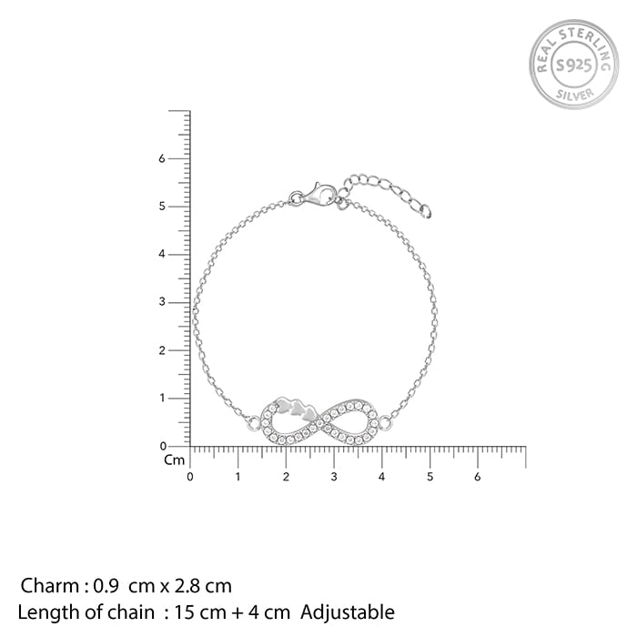 Kriti Sanon Silver Infinity Heart Bracelet