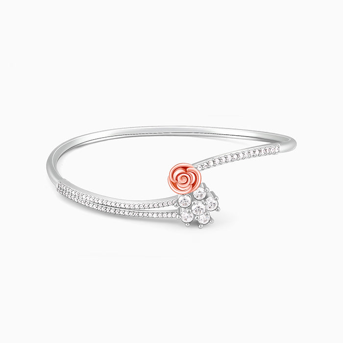 Silver Studded Rose Bracelet