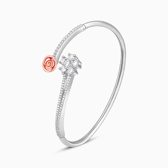 Silver Studded Rose Bracelet