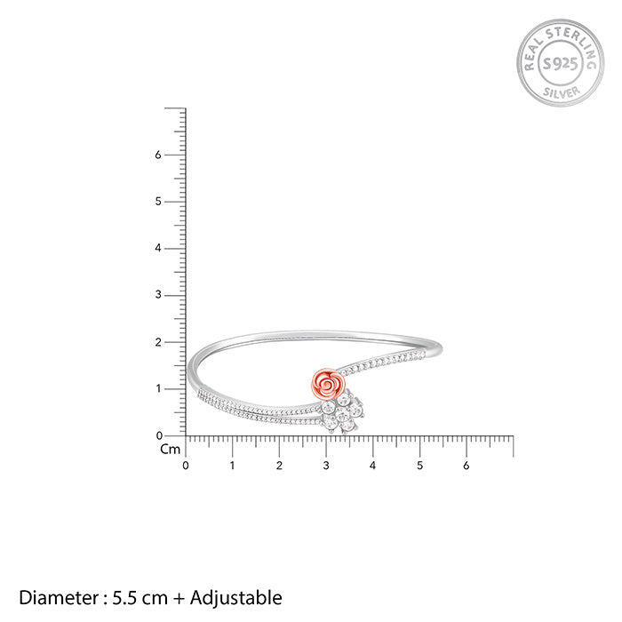 Silver Studded Rose Bracelet