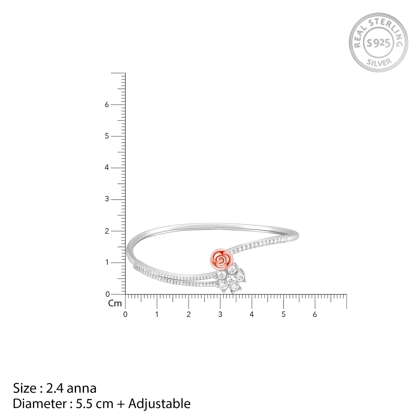 dual Tone Studded Rose Bracelet