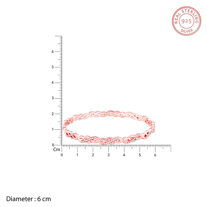 Rose Gold Sparkle In Grace Bangle Bracelet