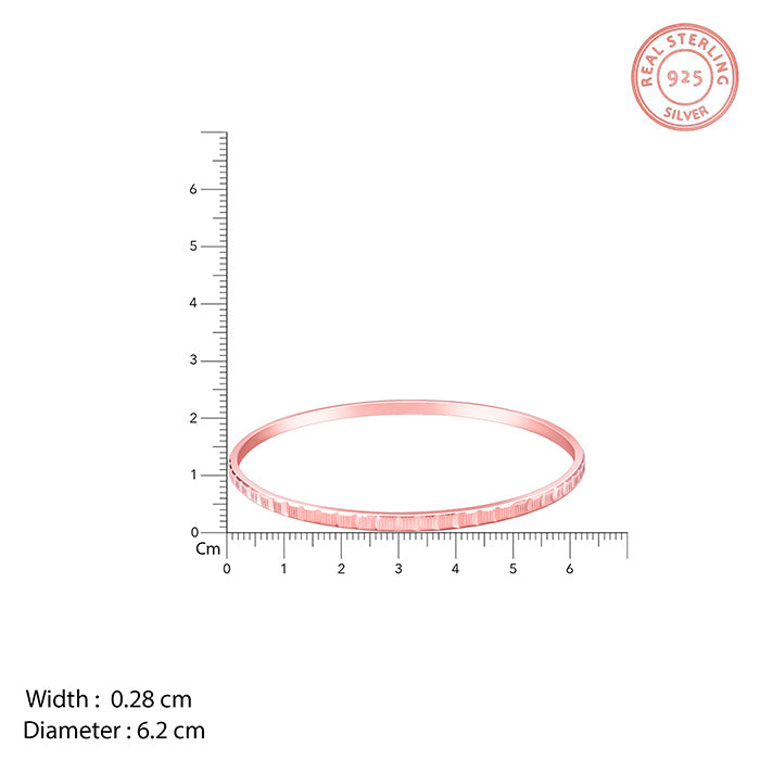 Rose Gold Linear Cuts Bangle