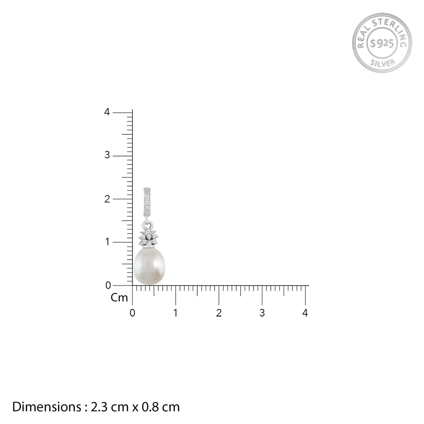 Silver Pearl Drop Charm