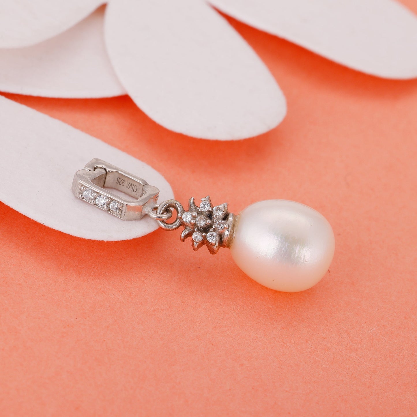 Silver Pearl Drop Charm