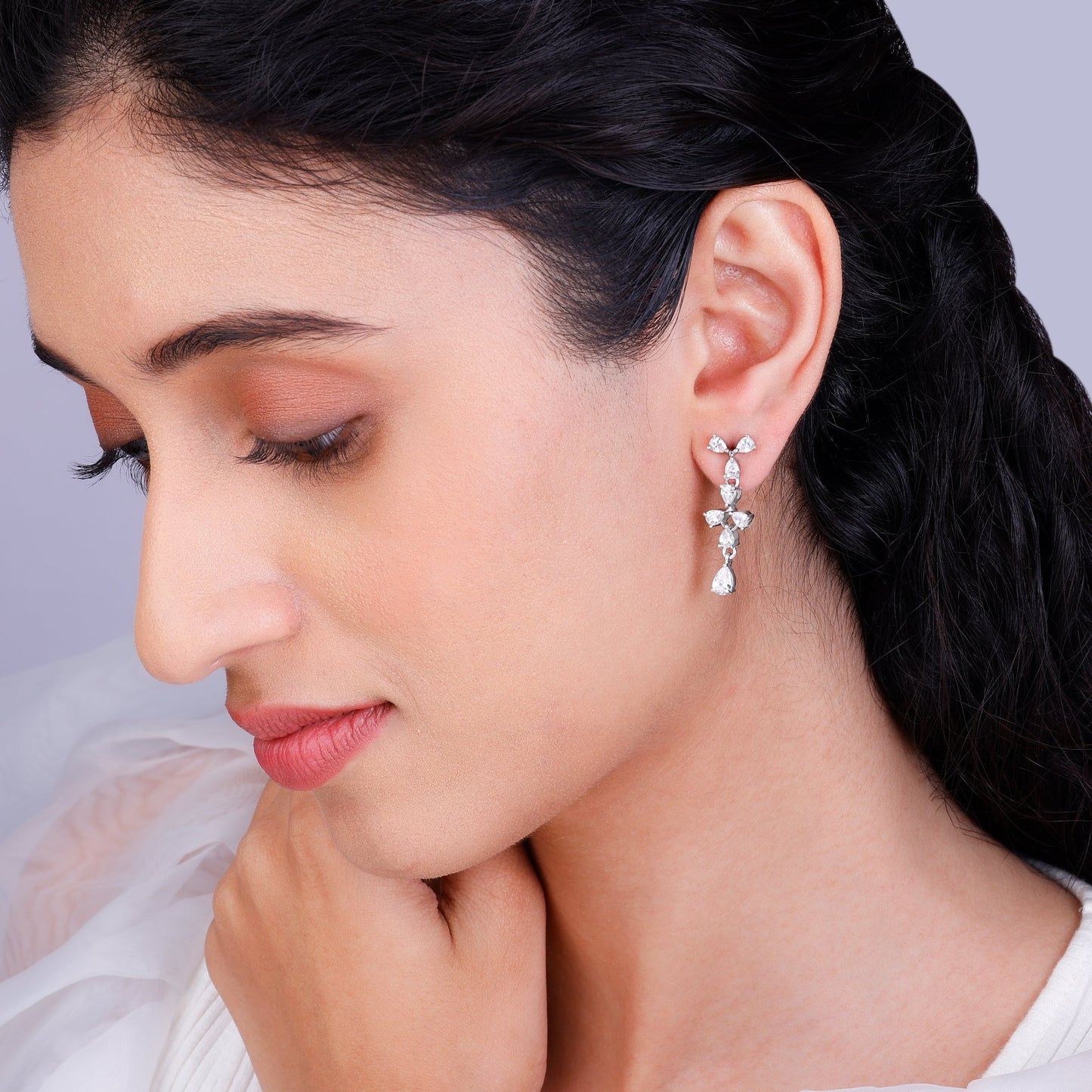 Silver Sparkling Beauty Earrings