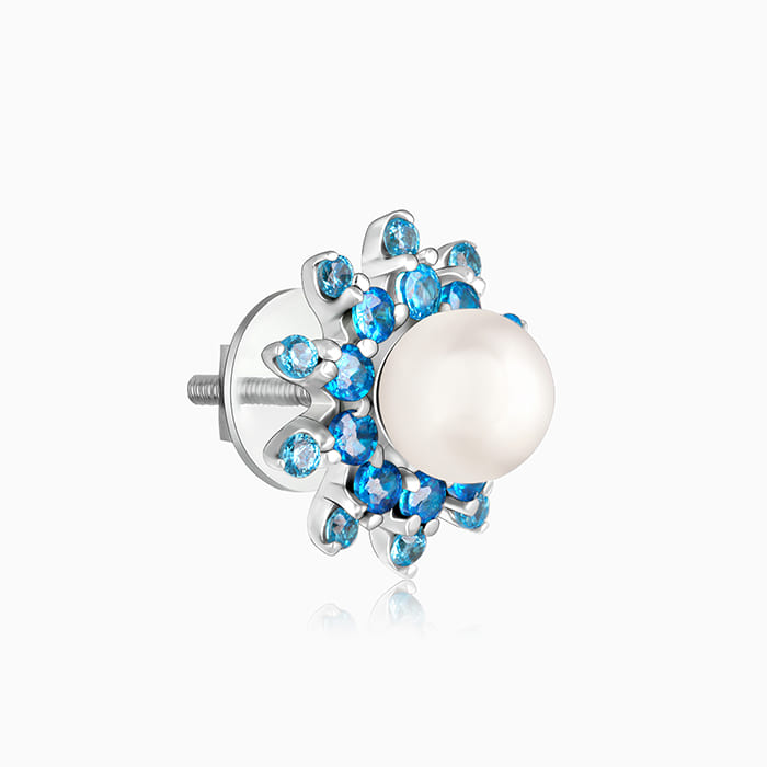 Silver Precious Pearls Stud Earrings