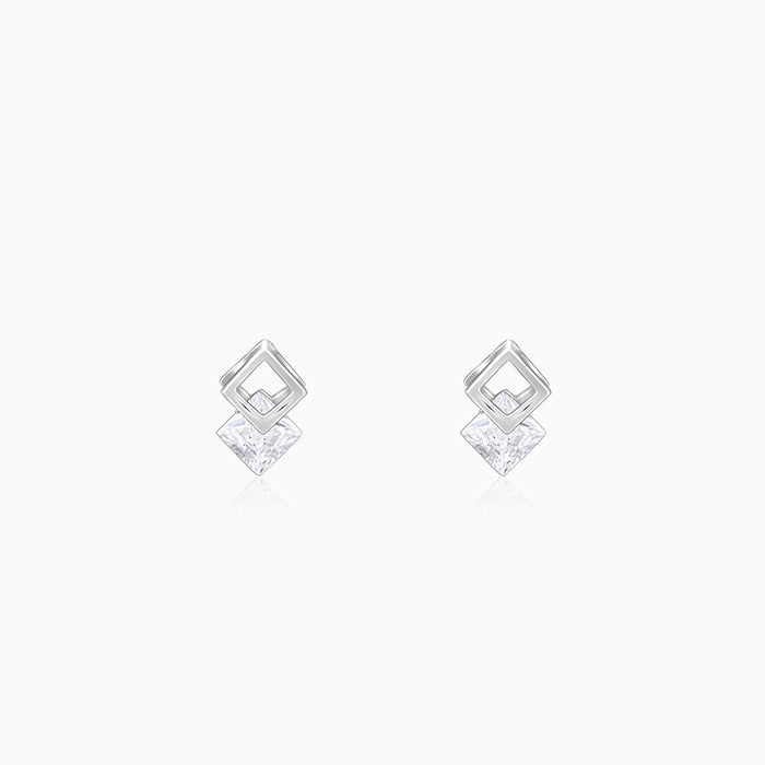 Silver Quadrangle Earrings