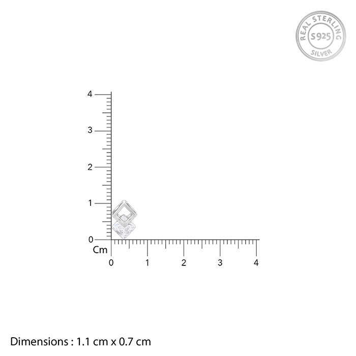 Silver Quadrangle Earrings