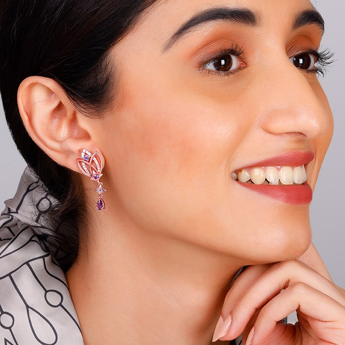 Rose Gold Blessed Notre Dame Earrings