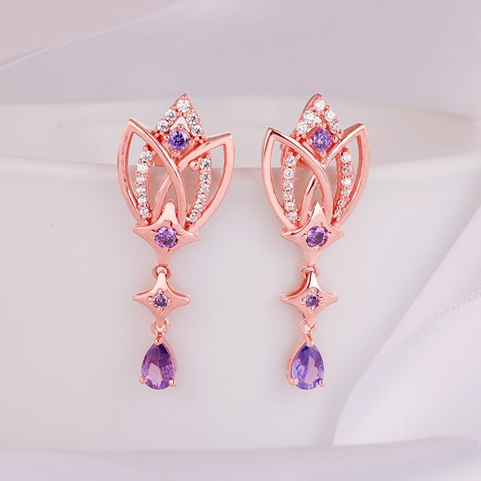 Rose Gold Blessed Notre Dame Earrings