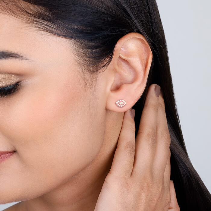 Rose Gold Blinded by Love Earrings