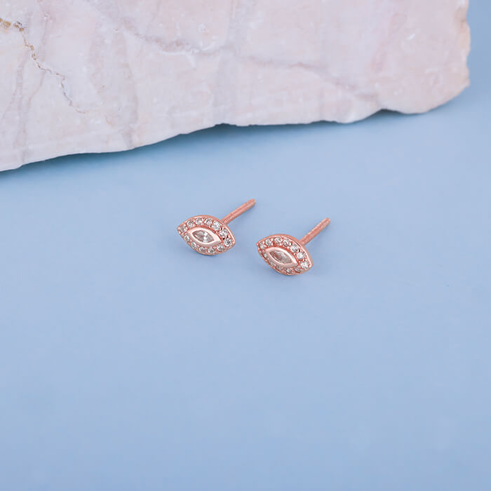 Rose Gold Blinded by Love Earrings