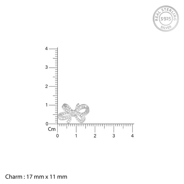 Silver Zircon Floral Knot Earrings