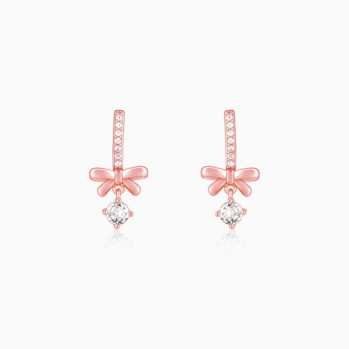 Rose Gold Ribbon Dance Earrings