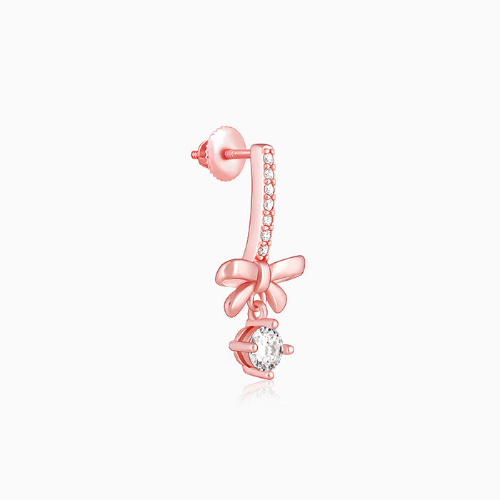 Rose Gold Ribbon Dance Earrings