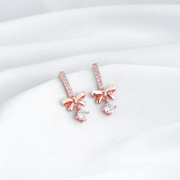 Rose Gold Ribbon Dance Earrings