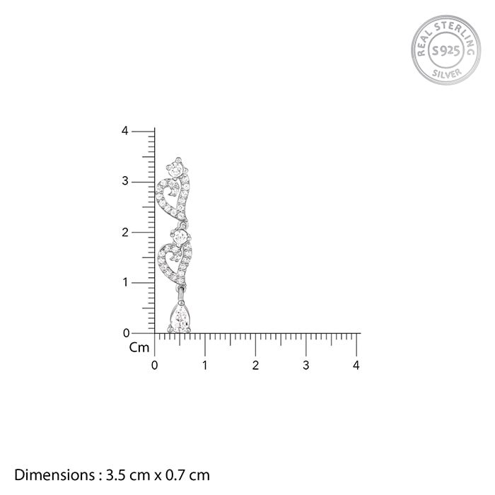 Silver Sparkling Love Story Earrings