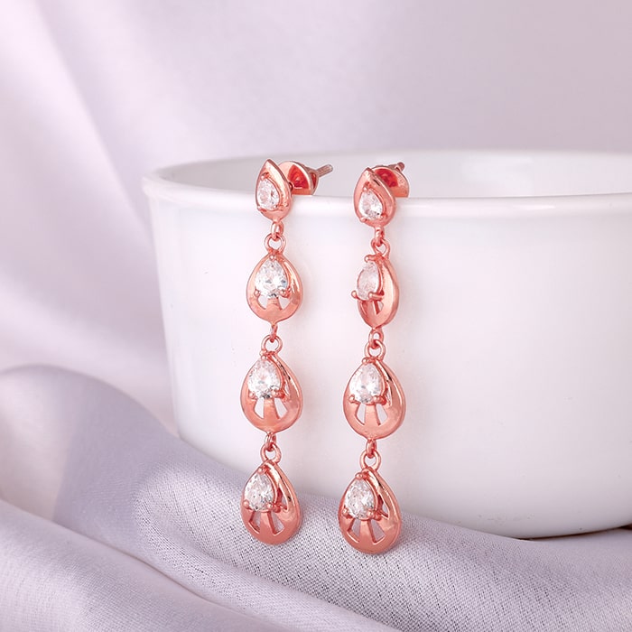 Anushka Sharma Rose Gold Paradise Love Earrings