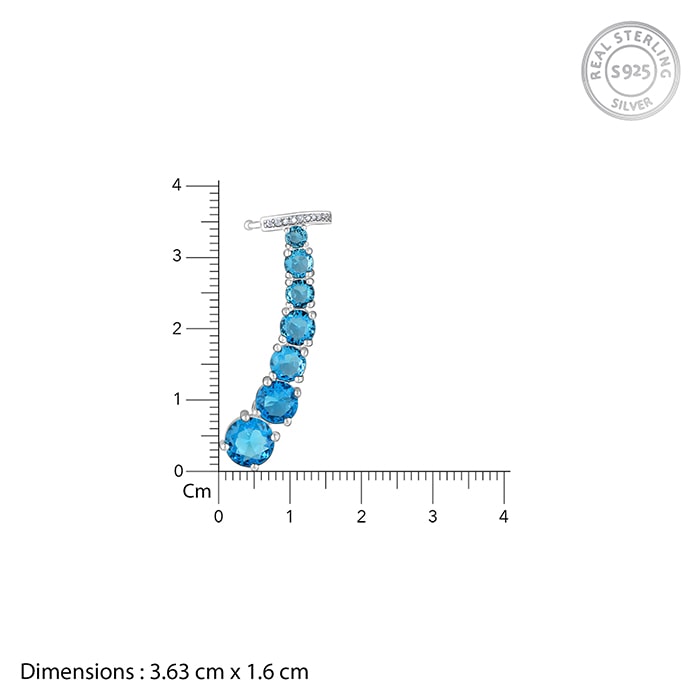 Silver Aqua Love Ear Cuffs