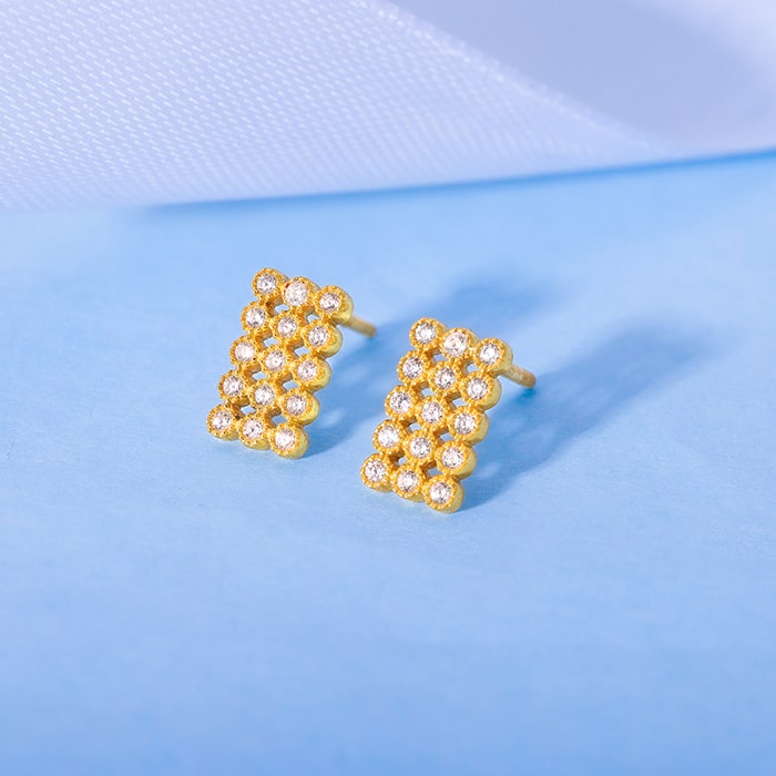 Golden Web of Love Earrings