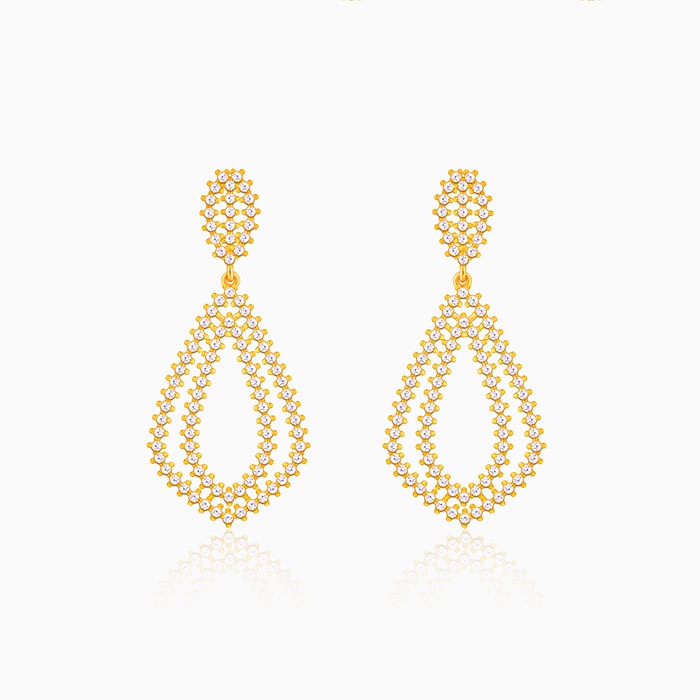 Golden Dangling Chandelier Earrings