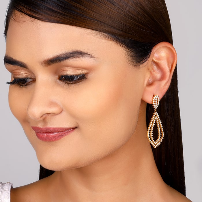 Golden Dangling Chandelier Earrings