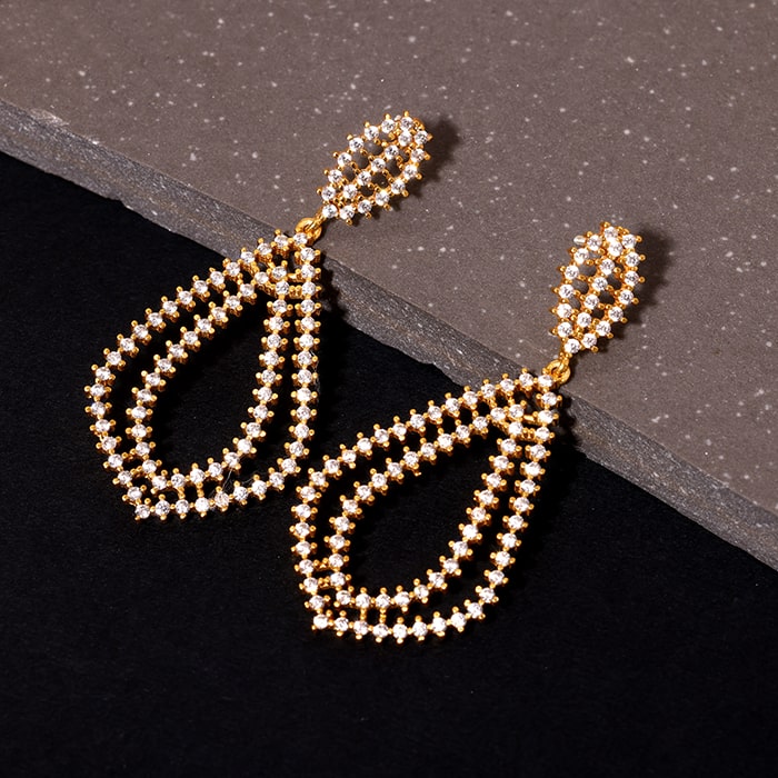 Golden Dangling Chandelier Earrings